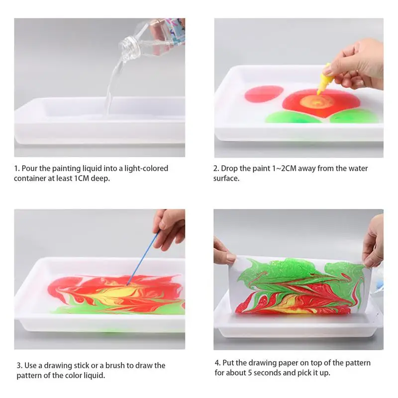 Water Marbling Paint Set DIY Craft Kits Art Set Water Marbling Creative  Toys Holiday Gifts For Girls And Boys Ages 6 7 8 9 10 11