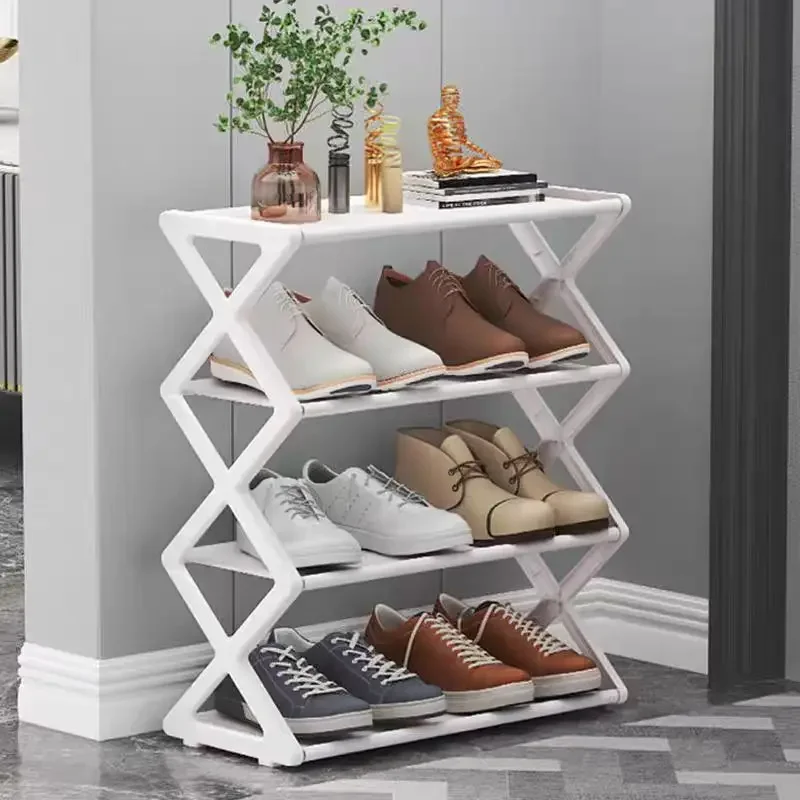 Shoe Rack Shoe Organizer Simple Fashion Shoe Rack 4-5Layer Trapezoidal Shoes Organizer Stand Holder Living Room Space Saving Modern Assembled Shoe Rack