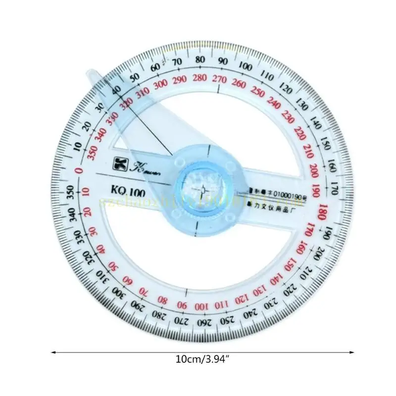 4인치 원형 각도기, 360도 플라스틱 각도기 눈금자 측정 도구, 학교 교실 사무실 제도 측정용
