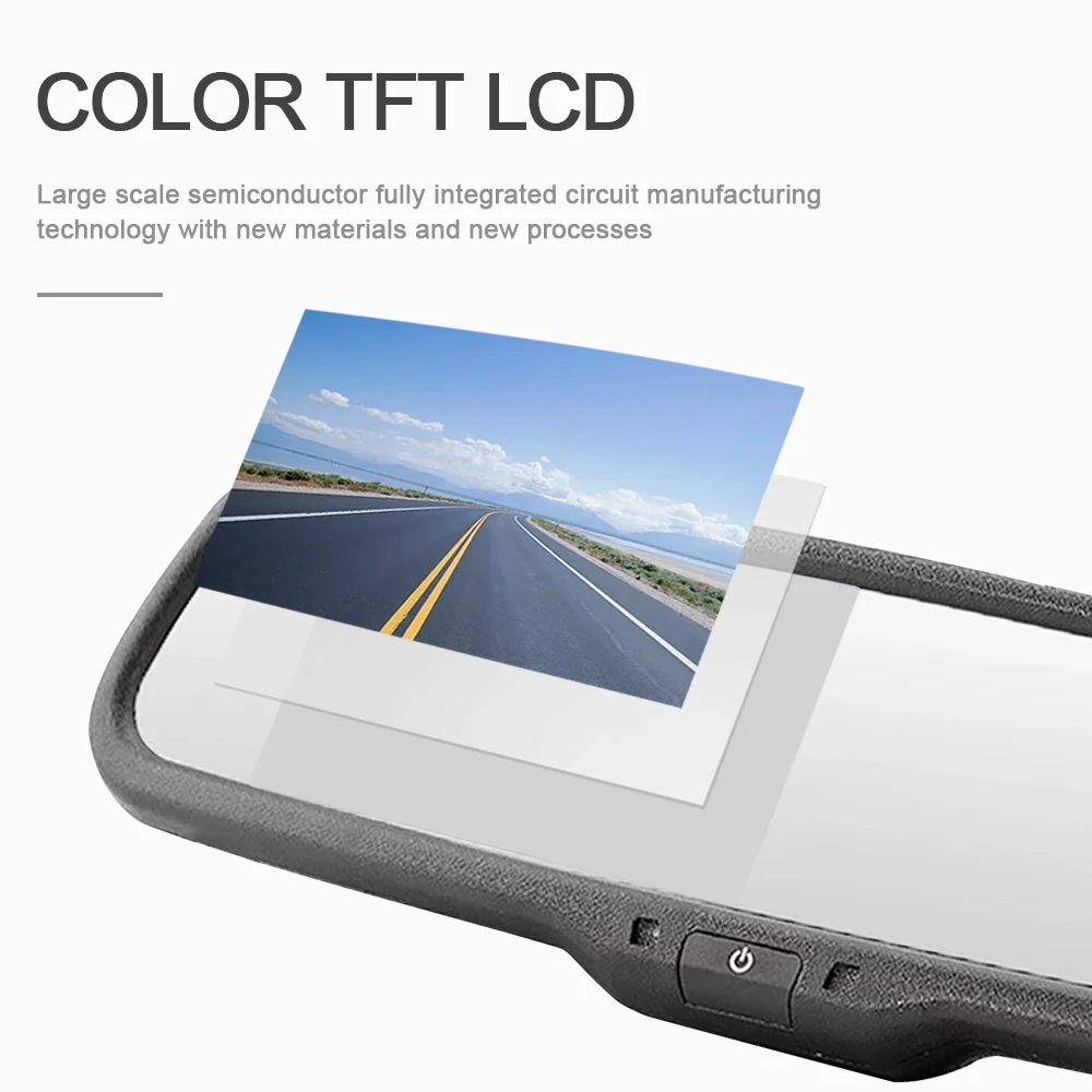 4.3 Inch LCD Auto brighness Car Rearview Mirror TFT LCD Monitor Car Display Monitor Display Car Parking Monitor with Original Special Bracket Mirror Screen Car Rearview