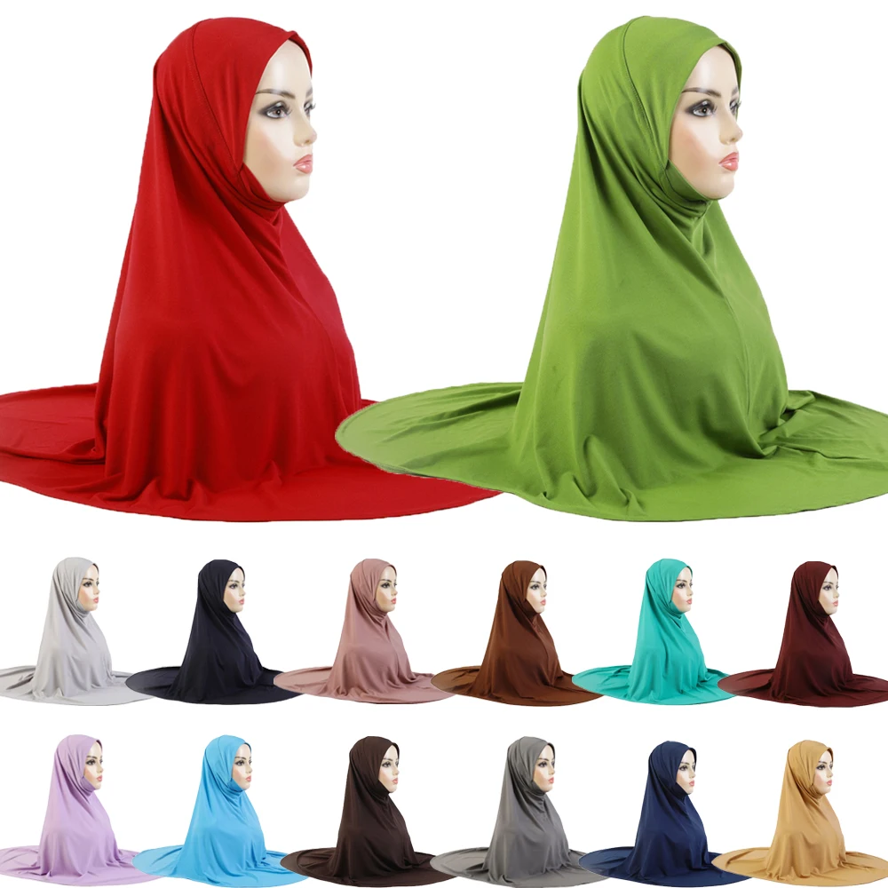 

Muslim Women Long Hijab Khimar Full Cover Scarf Islamic Overhead Prayer Garment Hijabs Amira Headscarf Nikab Niqab Shawls Wrap