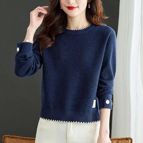 Sweet Fashion Autumn/Winter Sweaters Women's Solid O-Neck