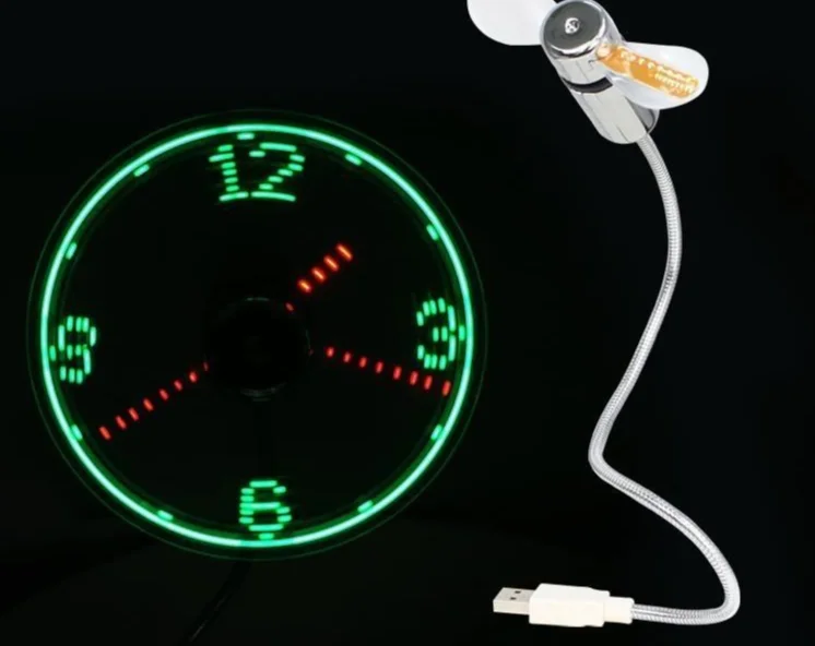 Intelligente Echtzeit-Wohnheim-Schnittstelle holographische Uhr Projektionsventilator Büro kleine Desktop-Beleuchtung_voghion.com