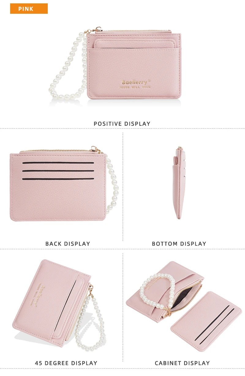Baellerry Mini Slim Damen-Geldbörse, neuer kurzer Kartenhalter mit Reißverschluss, Münzfach, hochwertige Kartentaschen, kleine Geldbörse für Mädchen – Detail 22