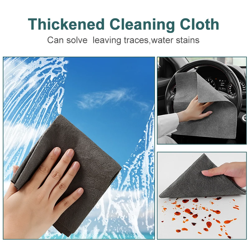 5pcs Thickened Magic Cleaning Cloth Microfiber Surface Reusable Household  Cleaning Cloth Rags for Glass Windows Mirrors Car - AliExpress