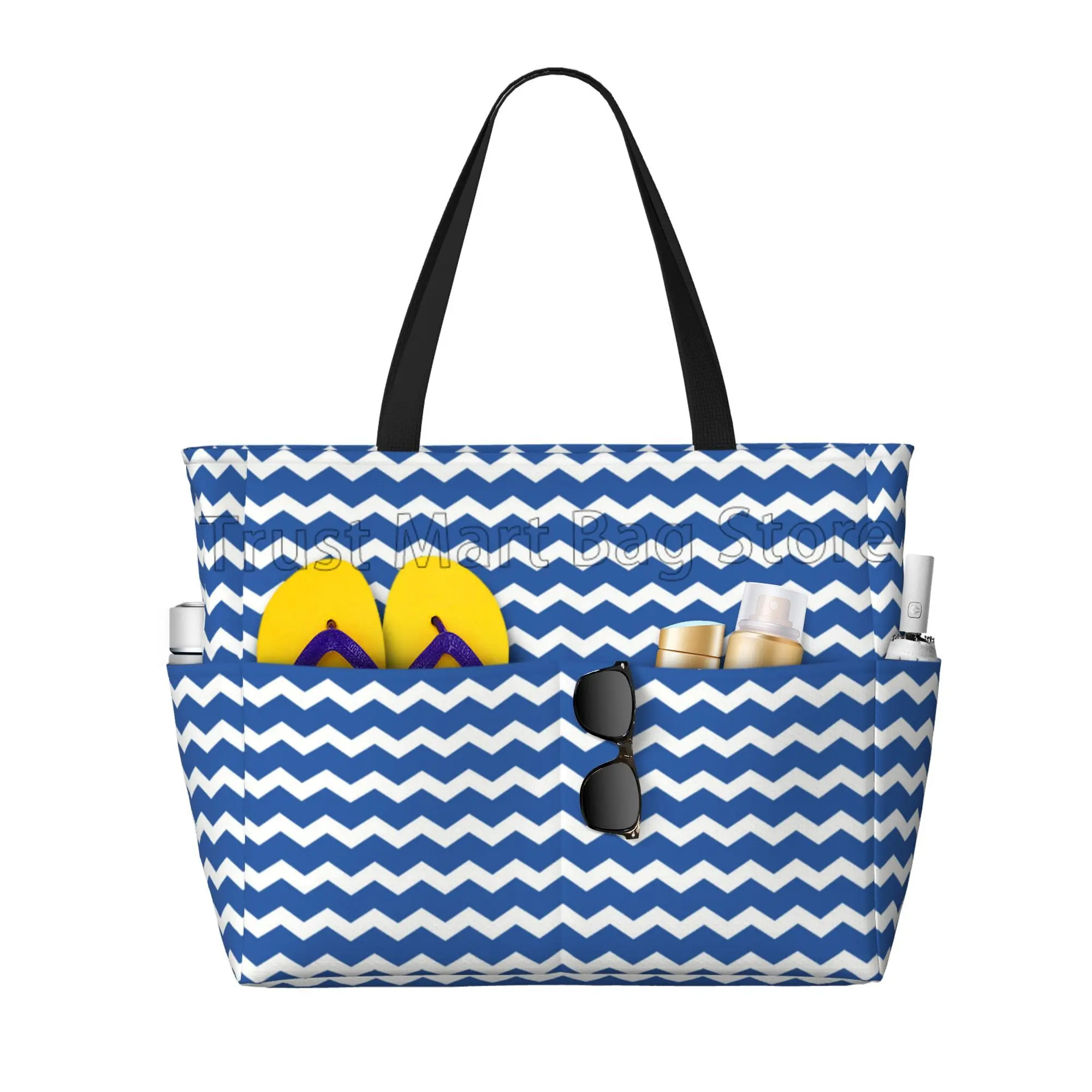 Sac De Plage MOOKLIN Grand Format Avec Fermeture Éclair - Fourre-tout Pour Femmes Et Filles, Idéal Pour Vacances Et Shopping