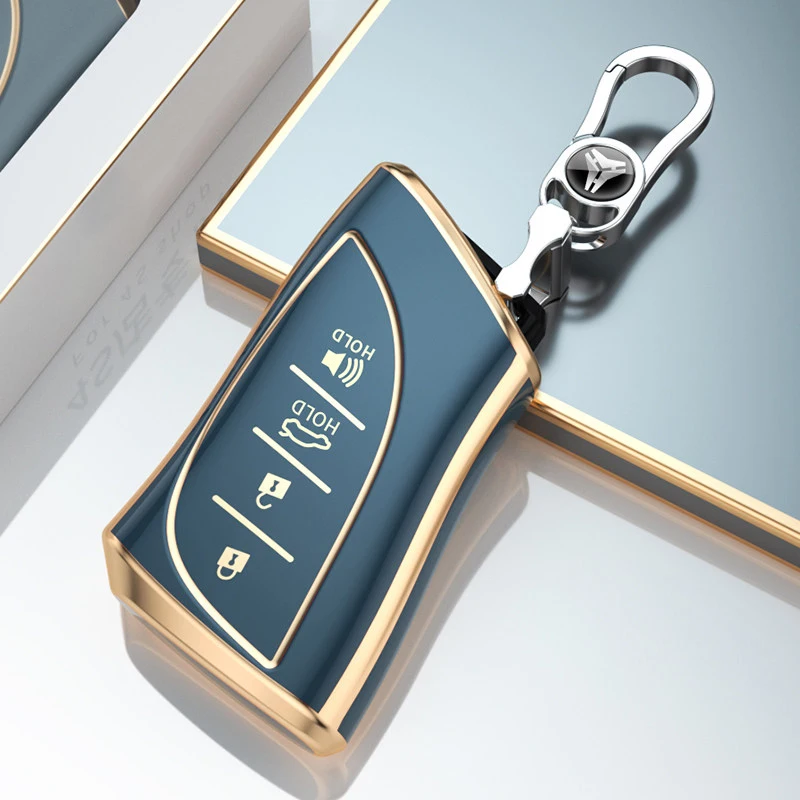 Premium Car Key Case Shell Cover with 4-Button Protection - Sleek Fob Accessory