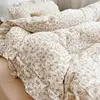 Cotton Muslin Toddler Quilt Cover Set Floral Duvet Cover and Pillowcase Set for Childrens 3