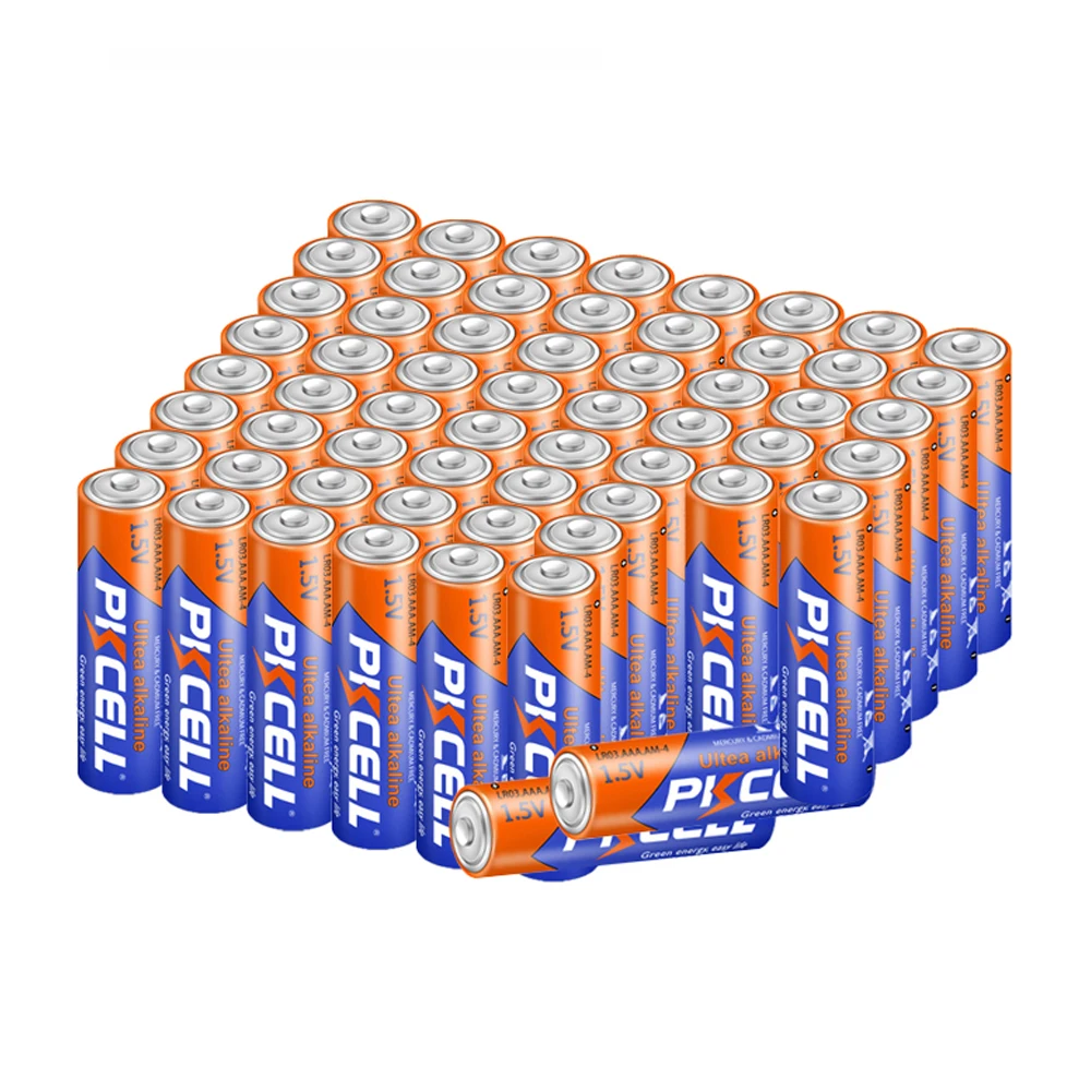 PKCELL AAA Battery LR03 1.5V Alkaline Battery 3A AM4 E92 AM4 AAA Single Use Batteries For Remote Control Toy Flashlight 60PCS alkaline battery,disposable battery