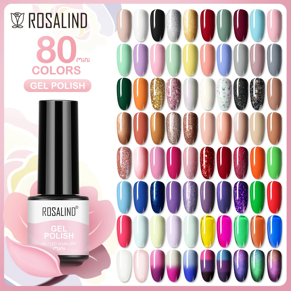 ROSALIND Pure Color Gel Nail Polish Art Manicure Semi Permanent UV Hybrid Varnishes Base Top Coat Enamels New |