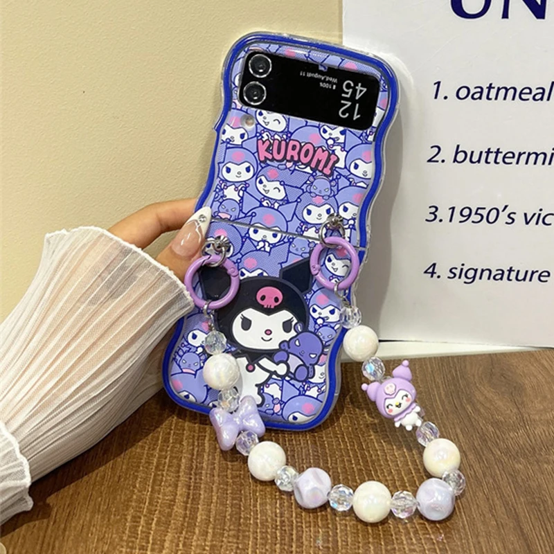 

Sanrio Kuromi пара телефонный чехол для Samsung Galaxy Z Flip5 ZFlip3 ZFlip5 Flip3 zflip Flip4 милый мультяшный жесткий чехол из поликарбоната моя мелодия