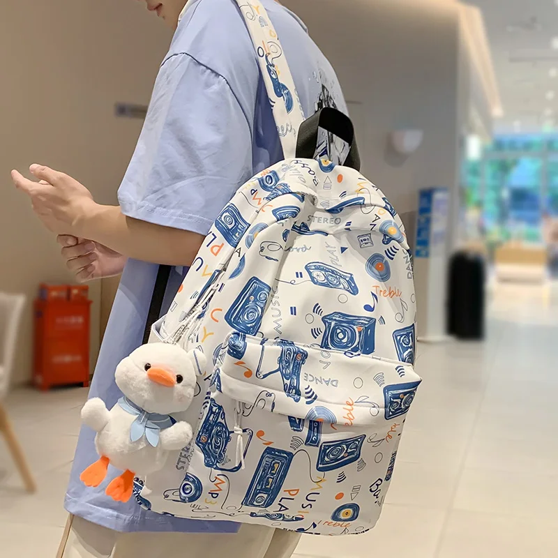 

Fashion Women Men Graffiti Waterproof Book Bag Boy Girl Travel Leisure Printing School Bag Laptop Ladies College Backpack Female