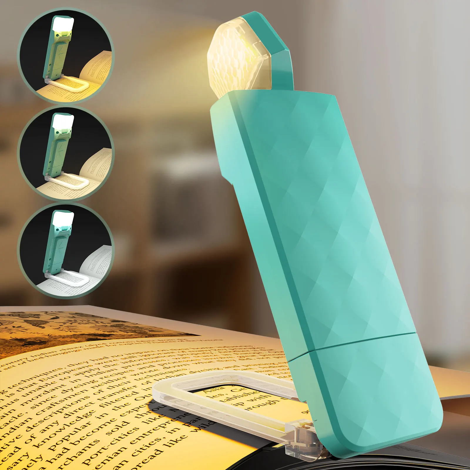 

USB Rechargeable Mini Book Light Led Portable Bookmark Reading Light Brightness Adjustable Read Night Light Night Lamp Book Lamp