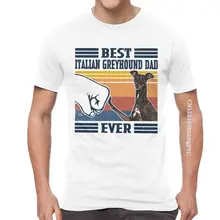 

Italian Greyhound Dad Ever Vintage Fathers Day T Shirts Men Novelty T Shirt Cotton Oversized Sighthound Whippet Dog Tshirt Tee