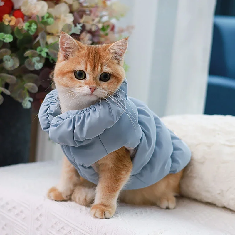 Dog Clothing for Winter Warmth Waistcoat with Button Thickened Cold-proof Cat Clothes Waterproof Cotton Jacket Pet Products