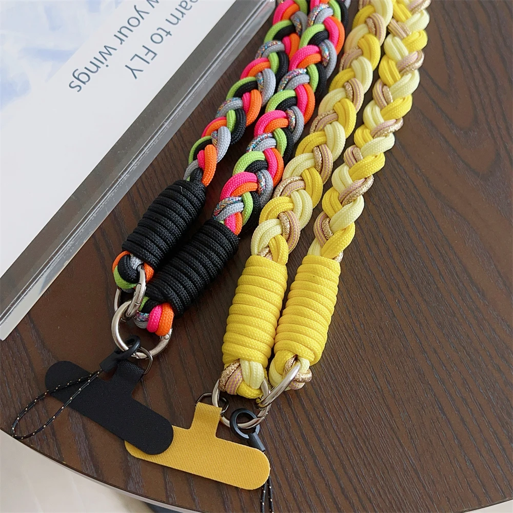 Handwoven Adjustable Crossbody Phone Lanyard with Shoulder Strap and Cardholder Bracelet