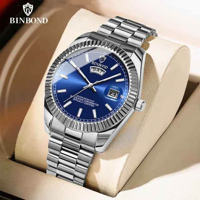 BINBOND B7012 hommes mode affaires sport montre à Quartz 30M étanche lumineux classique calendrier horloge créative hommes montre-bracelet 1