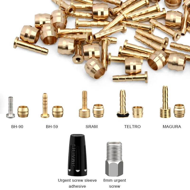 Bicycle Brake Set Brake Insert Needle Bike Hydraulic Disc Hose Connector 50 Sets For SHIMANO BH90 BH59 SRAM