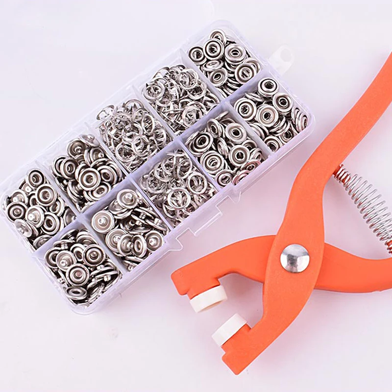 GN tailoring Stainless Steel Thickened Snap Fasteners Kit Metal Copper Five  Claw Buckle Set with Hand