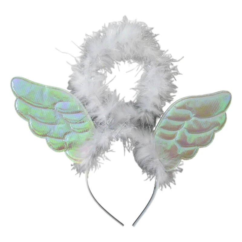 Cartoon Cute Headband Angel Wings Shape Hair Hoop Rave Party Headpiece Hair Band Party Cosplay Costume Props Unisex F3MD