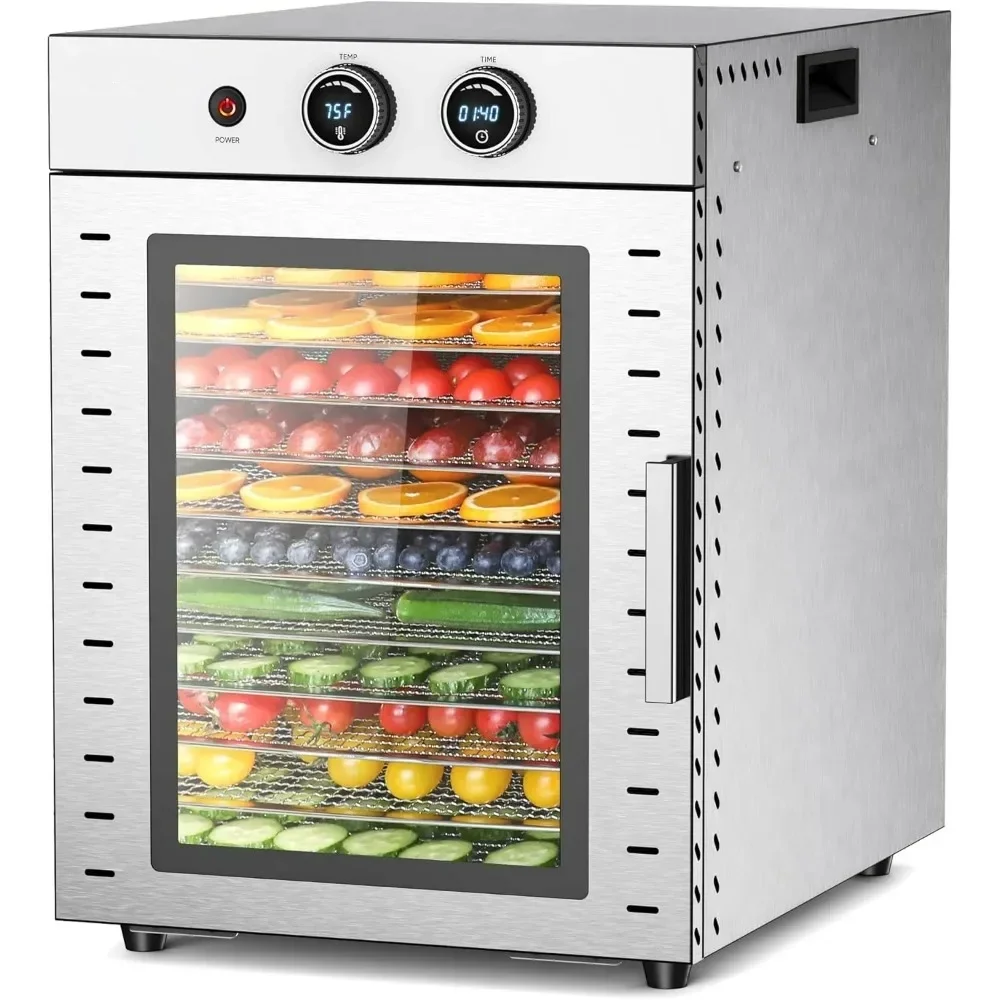 New 12 Layer Dryer Fruit Machine Dehydrator Household Double Knob Timing Suitable For Food And Dried Meat Fruits And Vegetables