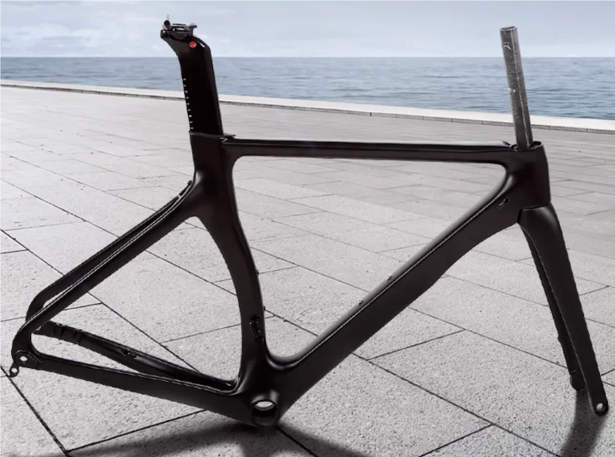 Carbon Road Bike Frame Aero Disc Brake Di2 T47 Thread Road Bicycle Frameset with Handlebar Carbon Fiber Bike Custom