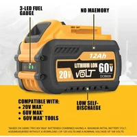 12Ah For DEWALT 20V/60V MAX Compatible DCB609 DCB547-XJ DCB200 DCB201 DCB609 DCB182,DCB204 Battery for Flexvolt 60v Max Battery 1