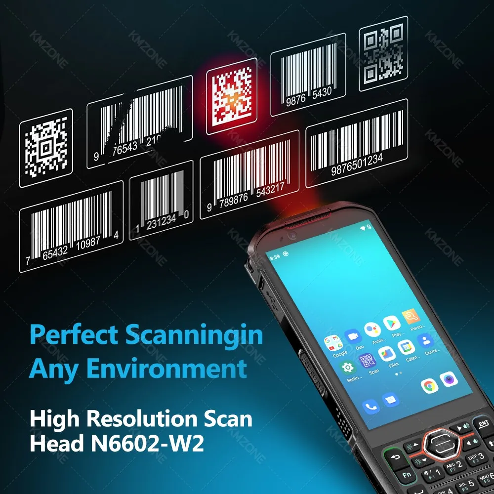 4G Android 13 PDA Data Collector 1D 2D Barcode Scanner with Dock Station NFC 6+64GB Rugged Handheld Terminal Device