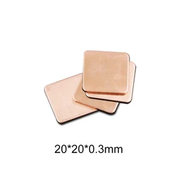 Copper Sheet Thermal Pad Heatsink Sheet for Efficient Cooling (10 Pieces, Various Thicknesses) (20x20x0.3MM)
