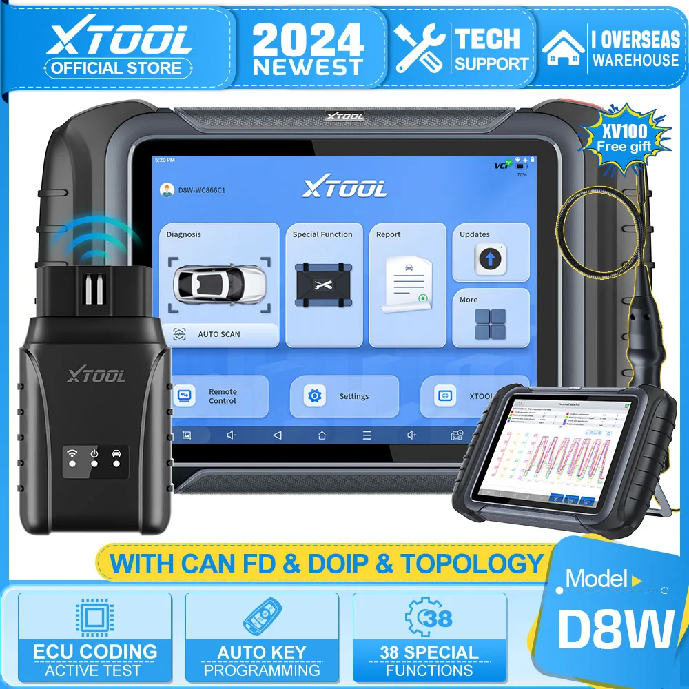 Scanner Diagnostic Auto XTOOL IP819 V2.0 Bidirectionnel – OBD2, Codage ECU, 39+ Reset, écran 7 Pouces Android