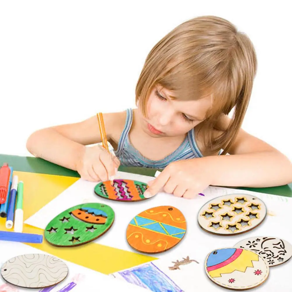 DIY Arts Painting Eggs Color Filling Drawing Toy for Kids Birthday Party Favors Happy Easter Party Prizes Gift