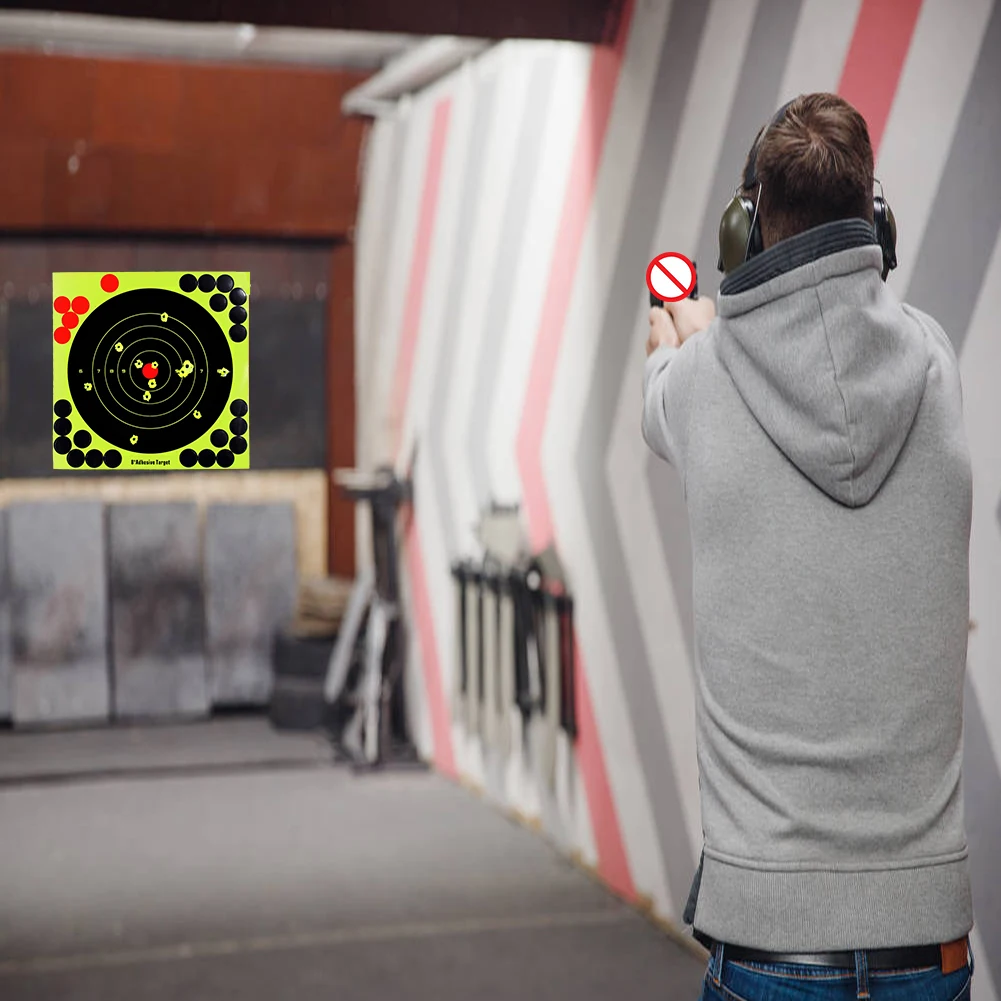 Target Practice Reactive Glow Shoting Rifle 8-inch Papers 5/10pcs For Arrow Bow Practice Shooting Training Outdoor Aim Sticker