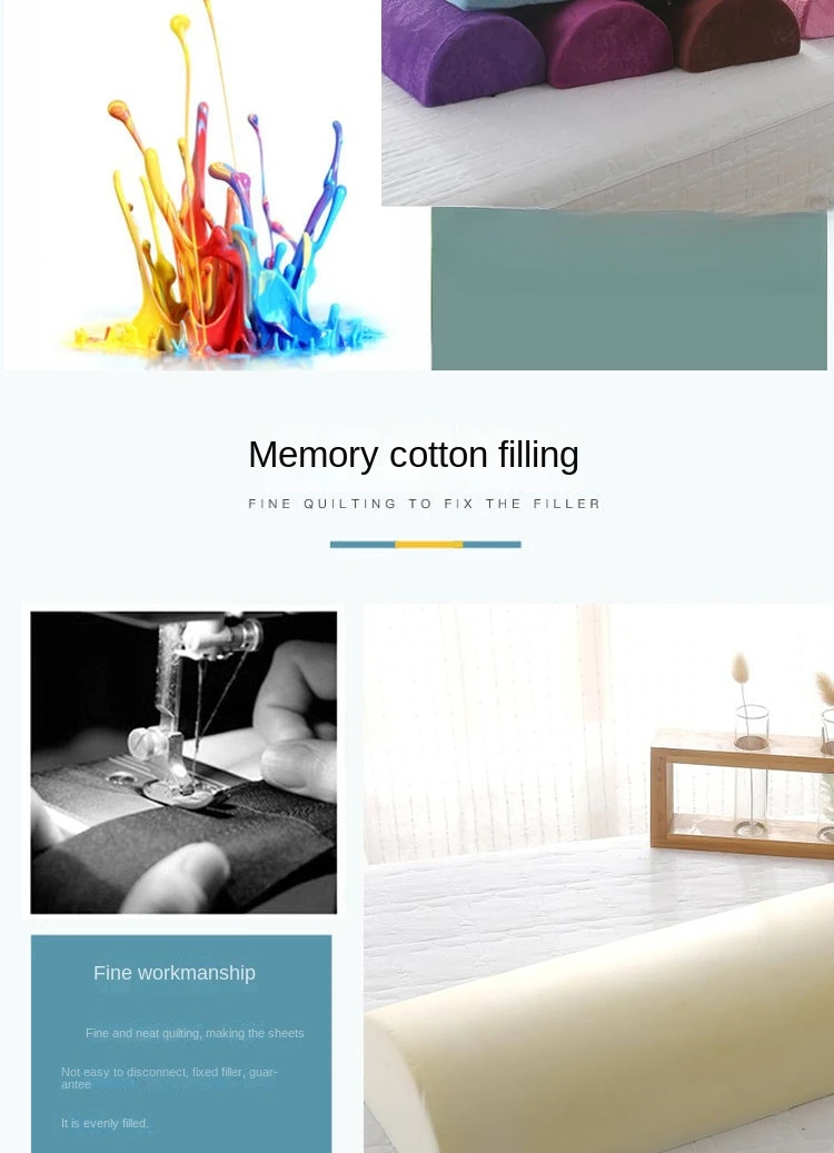 Description Picture 5 of itemPrinted Crystal Velvet Foot Pillow Memory Cotton Slow Rebound Candy Color Pillow Massage Treatment Lumbar Pillow Cervical Pillow