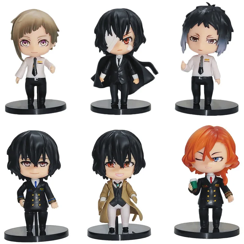 Figura De Anime Dazai Osamu Y Nakajima Atsushi - Coleccionable, 10 Cm, Postura Sentada Mirando Arriba