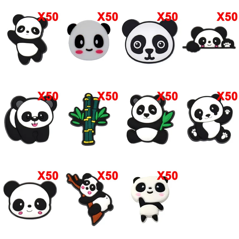 

Bulk Pins for Crocs Charms Shoes Accessories Panda Decoration Jeans Women Sandals Buckle Kids Favors Men Badges Boy Girl Gift