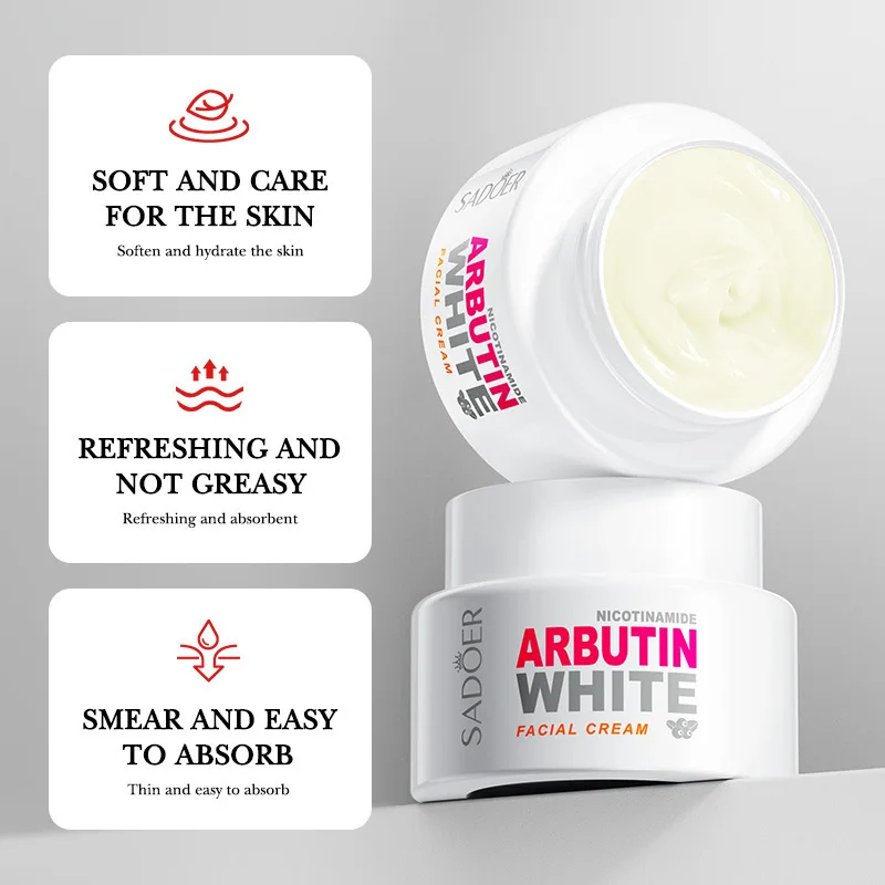 SADOER Nicotinamide Arbutin Whitening Creams Face Anti Freckle Spot Removing Moisturizing Face Cream Facial Skin Care Products