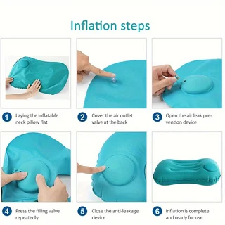 Inflatable Foldable Travel Neck Pillow - Lightweight and Portable for Home, Office, and Outdoor Comfort