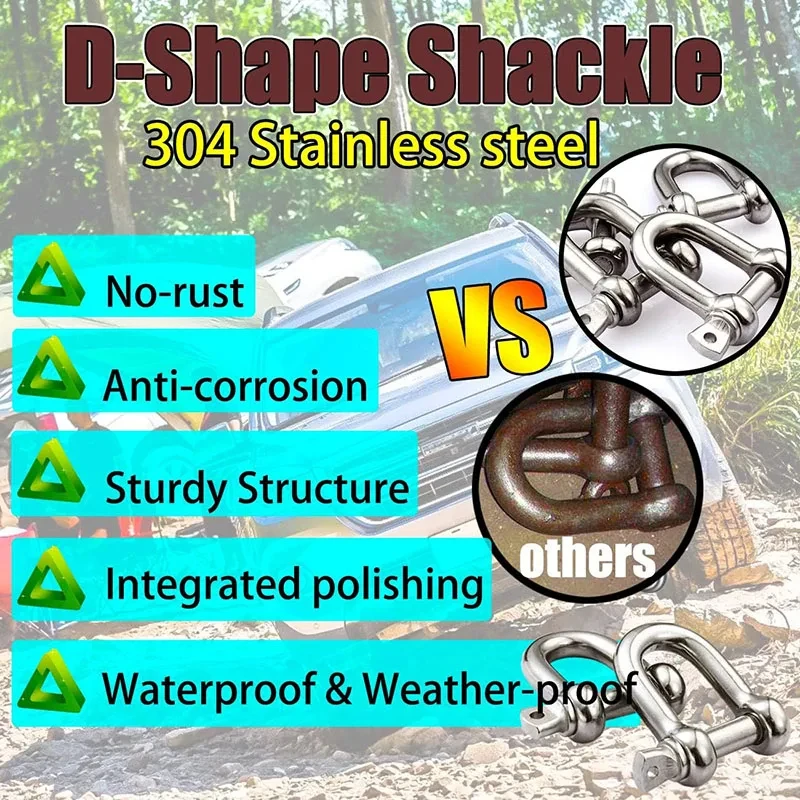 rigging shackle hooks Rafford 304 Straight D Shackle Short Stainless Steel Breaking D Rigging Shackle Hooks boat rigging hardware M5 M8 M10