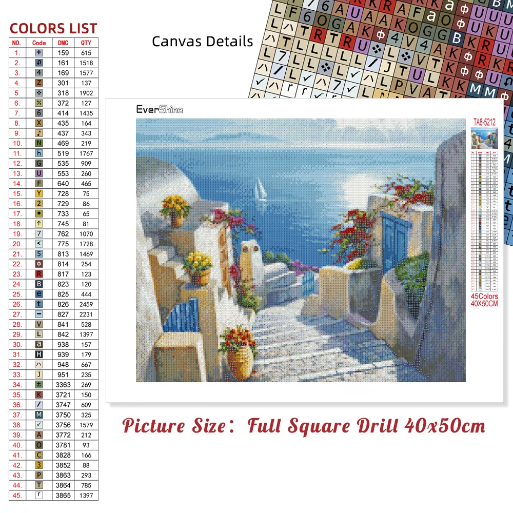 5D DIY Diamond Painting Town Craft Kit Diamond Embroidery Seaside Landscape Mosaic House Handmade Gift Wall Decoration diamond painting