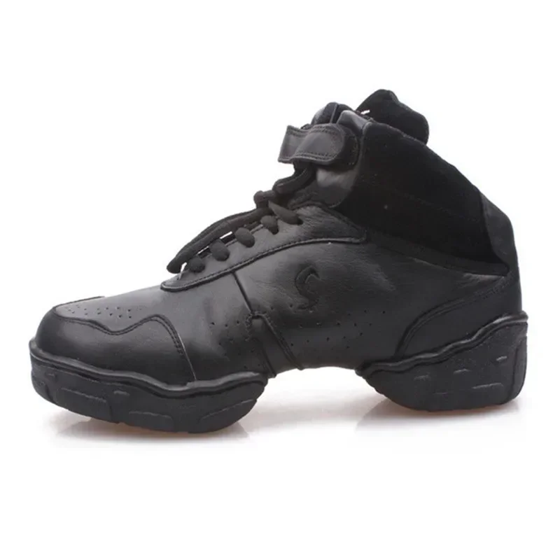 Men Leather Mesh Upper High Top Elevator Shoes Inside Professional Dance Sneakers Jazz Salsa Modern 5