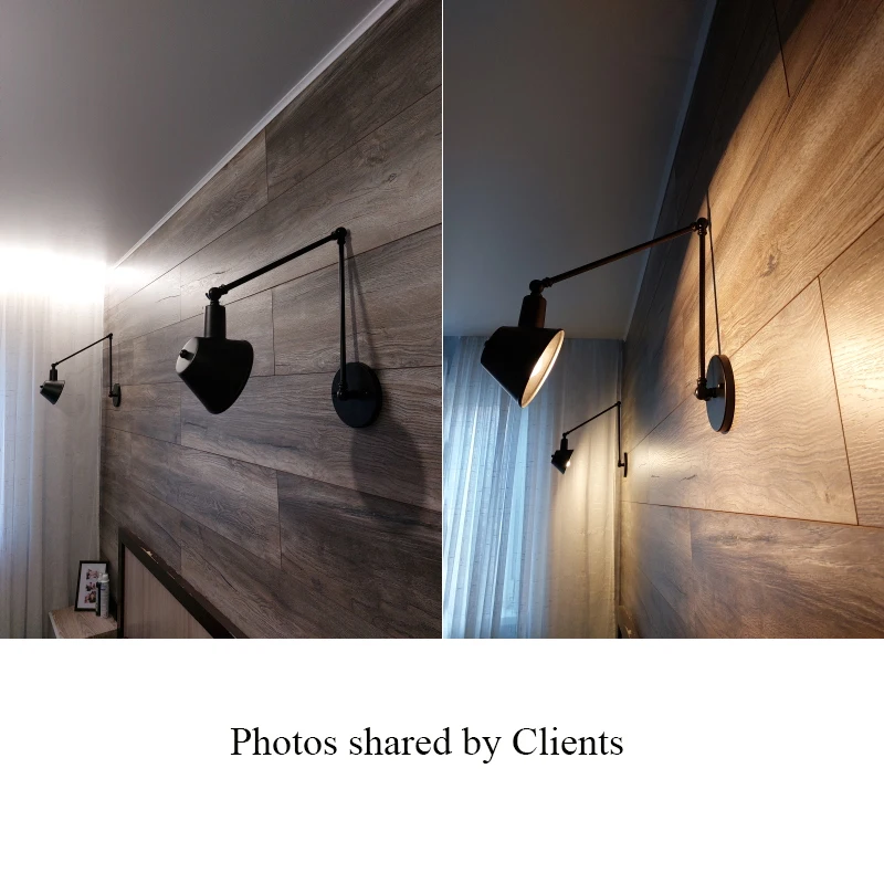 Black Rustic Vintage Swimming Arm Wall Lamp Retro Long Reading Lights Wall Adjustable Iron Applique Murale Luminaire Home led wall lamp wall sconces light wall lamp