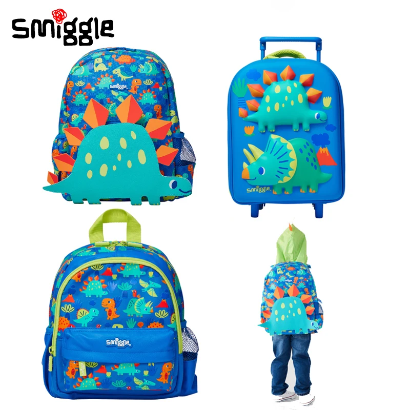 

Оригинальный Австралийский рюкзак Smiggle с синим динозавром, рюкзак с средней шляпой, Детский рюкзак, чемодан, соковыжималка, соломенная чашка