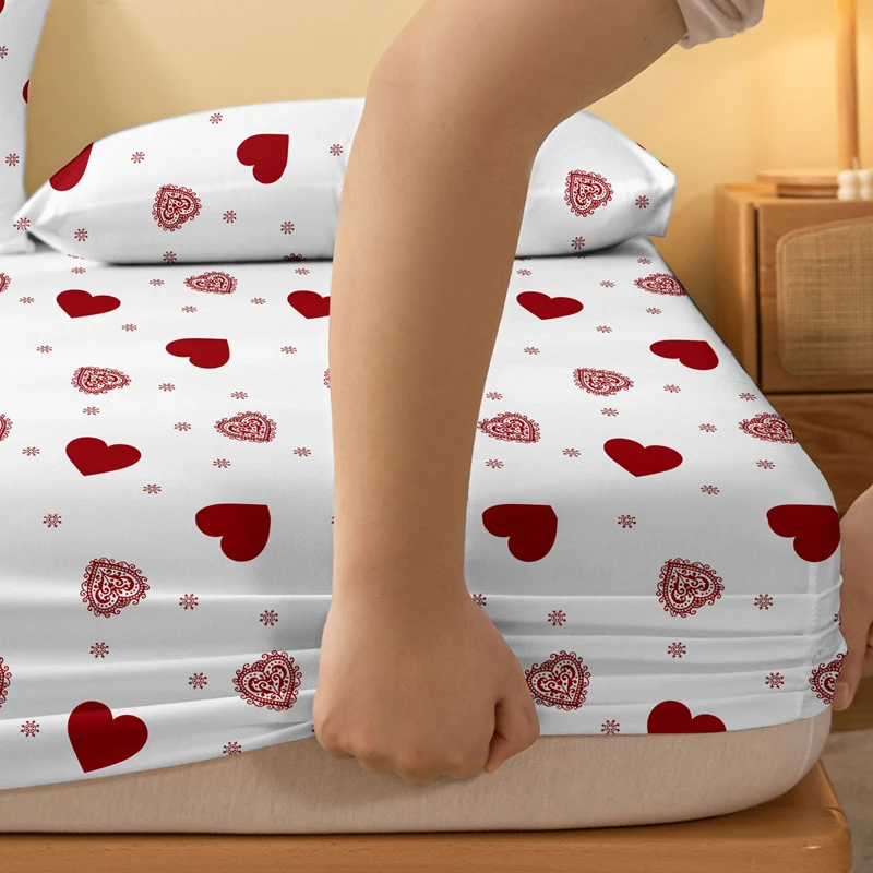 Printed Bedspread Four Seasons Men and Women Simple Fashion Love Print Sanded for Home Bedroom Hotel