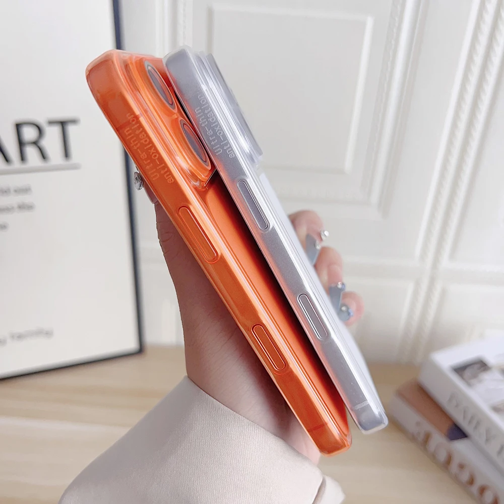 รูปสินค้า เคสซิลิโคนนิ่มบางเฉียบ ปกป้องกล้อง iPhone 17 Air 16 Pro Max สีส้มด้านลูกกวาด