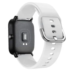 Universal 20mm/22mm Silicone Smartwatch Band Replacement Strap for 20mm watch band (White S10)