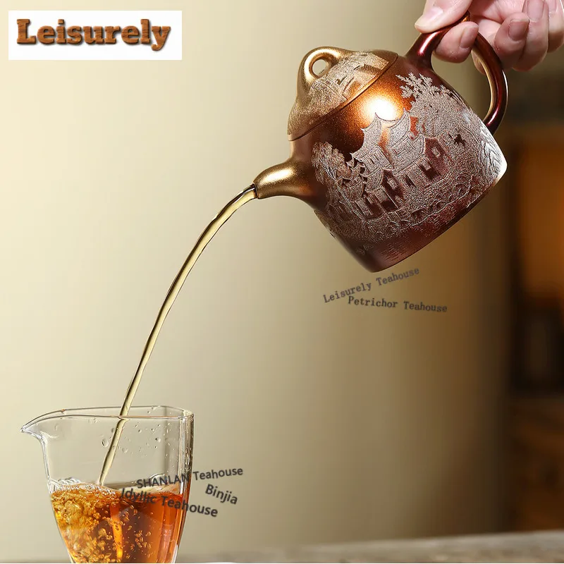 450ml Aesthetic Yixing Purple Clay Teapots Master Handmade X Pot Raw Ore X Mud Kettle with Filter Chinese Zisha Tea Set Cha