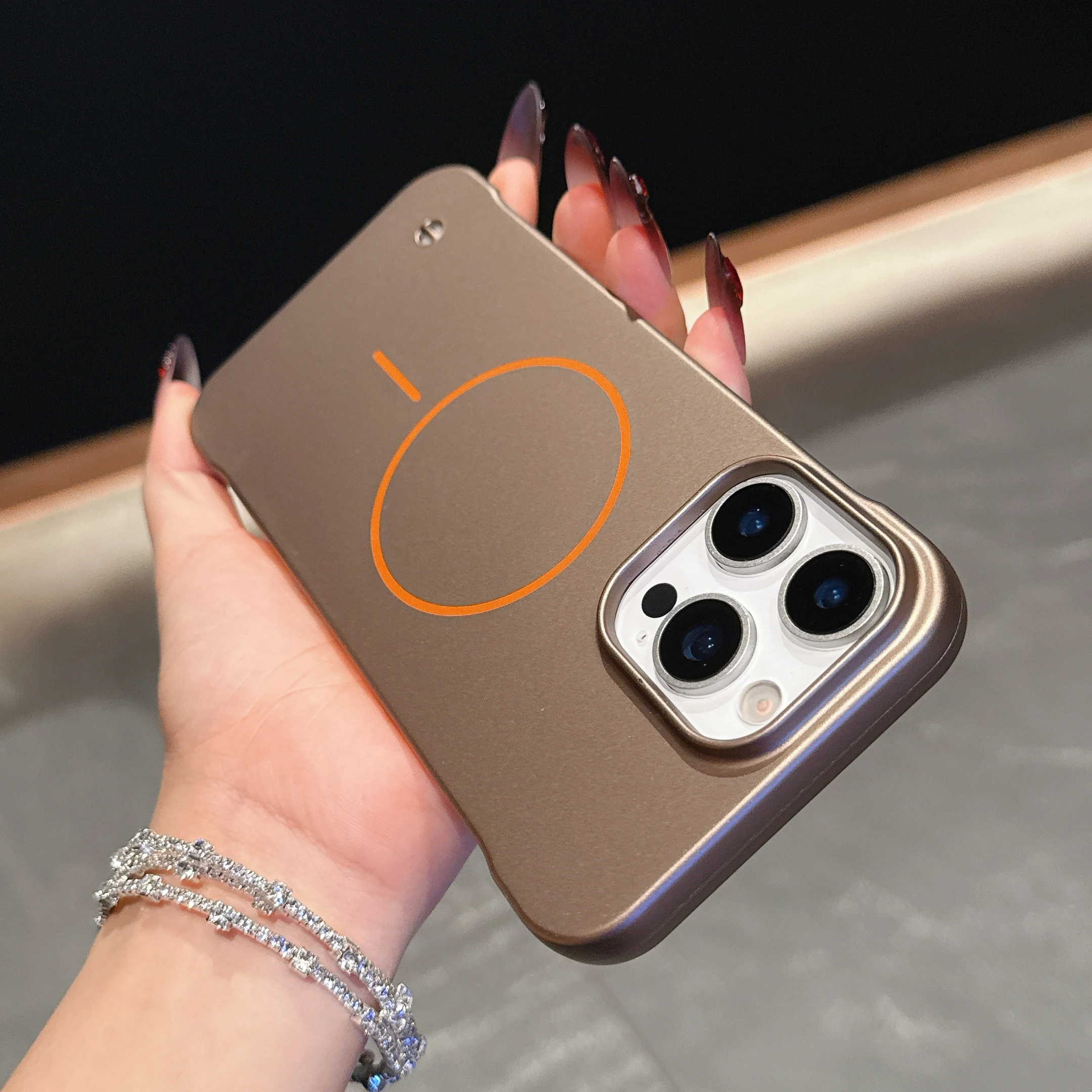 Ultra Thin Frameless Magnetic Shockproof Matte Case with Wireless Charging Compatibility