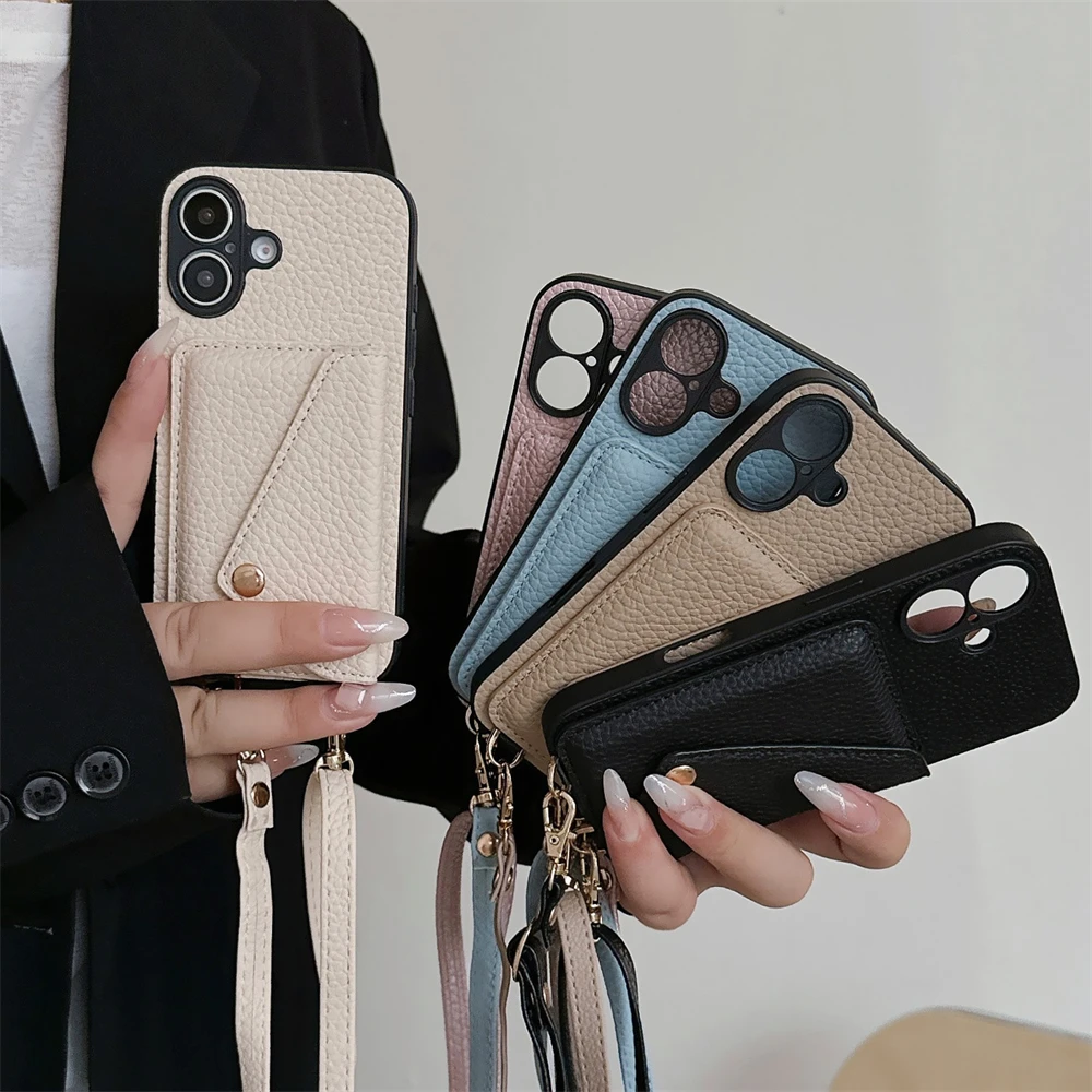 Custodia a portafoglio a tracolla per iphone con porta carte_voghion.com