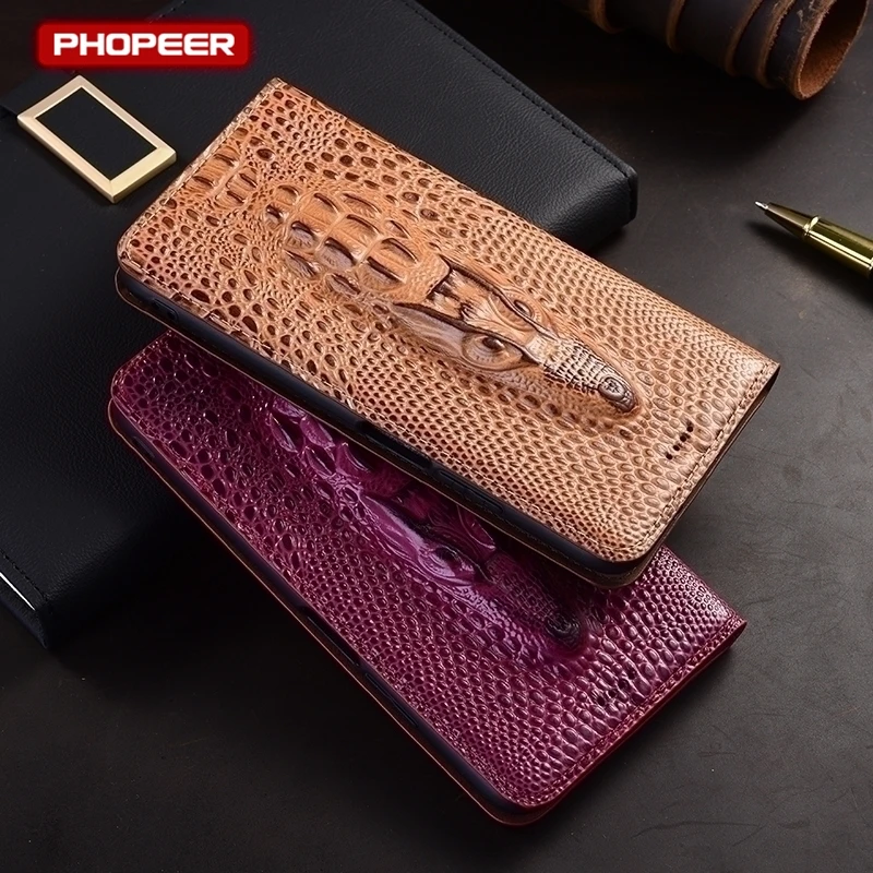 Genuine Leather Flip Magnetic Wallet Phone Case Cover