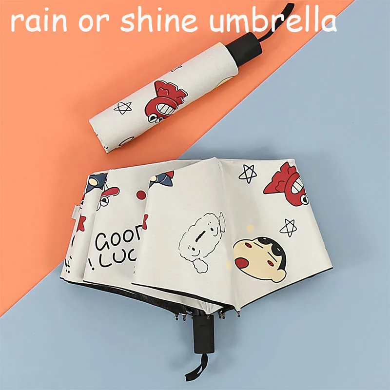 

Kawaii Crayon Shin-Chan Anime The New Foldable Automatic Sunny Rain Dual Purpose Sun Protection Umbrella Portable Life Supplies